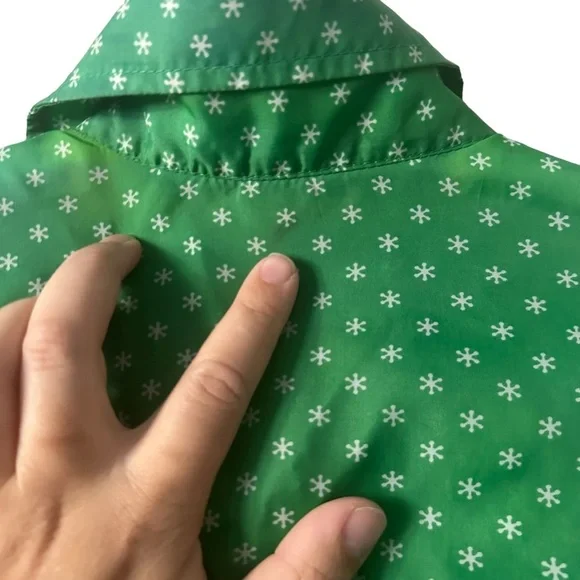 Vintage 1970’s Groovy Flower Print Button Down Top Green Size Small - Picture 8 of 11